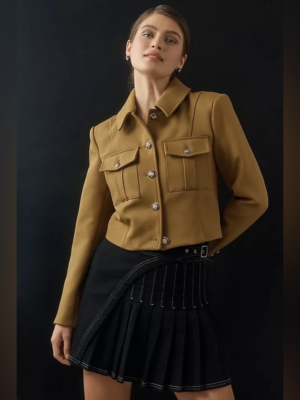 Avec Les Filles Ponte Military Jacket